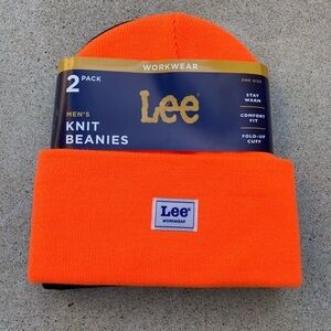 Men's Lee Brand Beanies 2 Pack Orange Black One Size Workwear Heritage Women USA